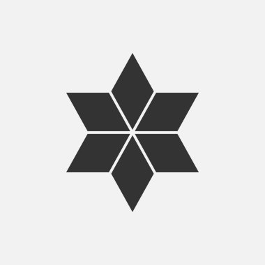 Yıldız izometrik logo kavramı, 3B vektör çizim. Düz tasarım stili. Rhombus inşaat. İşareti desen. Grafik tasarım. Moda arka plan soyut doku. Şablon baskı, tekstil, ambalaj için.