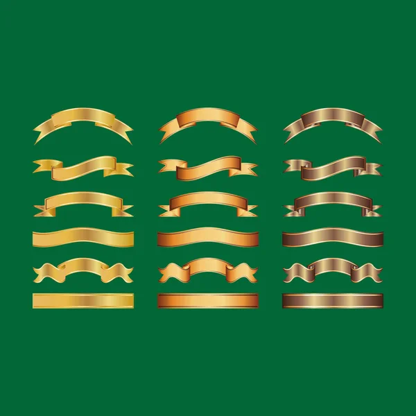 Altın şeritler izole üzerinde beyaz arka plan, vektör çizim, grafik tasarım yararlı için Your tasarım veya afiş, metniniz için. Logo sembolleri.