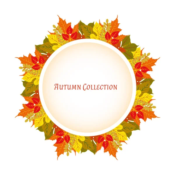 Autumn frame. Vector background. Vector illustration. Floral vector pattern. Fashion Graphic Design. Beauty concept. Bright colors leaves. Template for prints, textile, wrapping and decoration. — Stock Vector