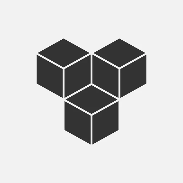 Küp izometrik logo kavramı, 3B vektör çizim. Düz tasarım stili. Küp inşaat. İşareti desen. Grafik tasarım. Moda arka plan soyut doku. Şablon baskı, tekstil, ambalaj için.