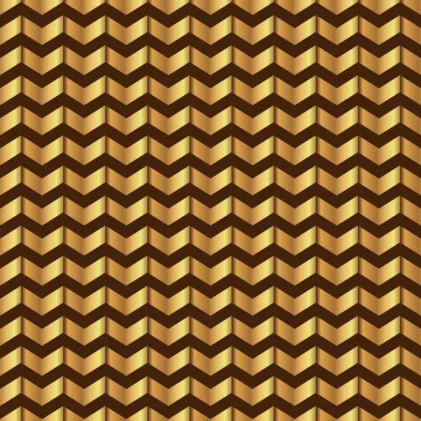 Padrão sem costura Zigzag. Modelo de ouro brilhante. Textura geométrica abstrata. Fitas douradas. Decoração vintage retro. Modelo de design para papel de parede, embrulho e decoração. Ilustração vetorial —  Vetores de Stock