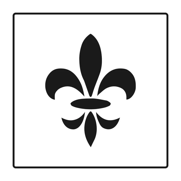Fleur de lis symbol, silhouette - heraldic symbol. Vector Illustration. Medieval sign. Glowing french fleur de lis royal lily. Elegant decoration symbol. Heraldic icon for design, logo or decoration. — Stock Vector