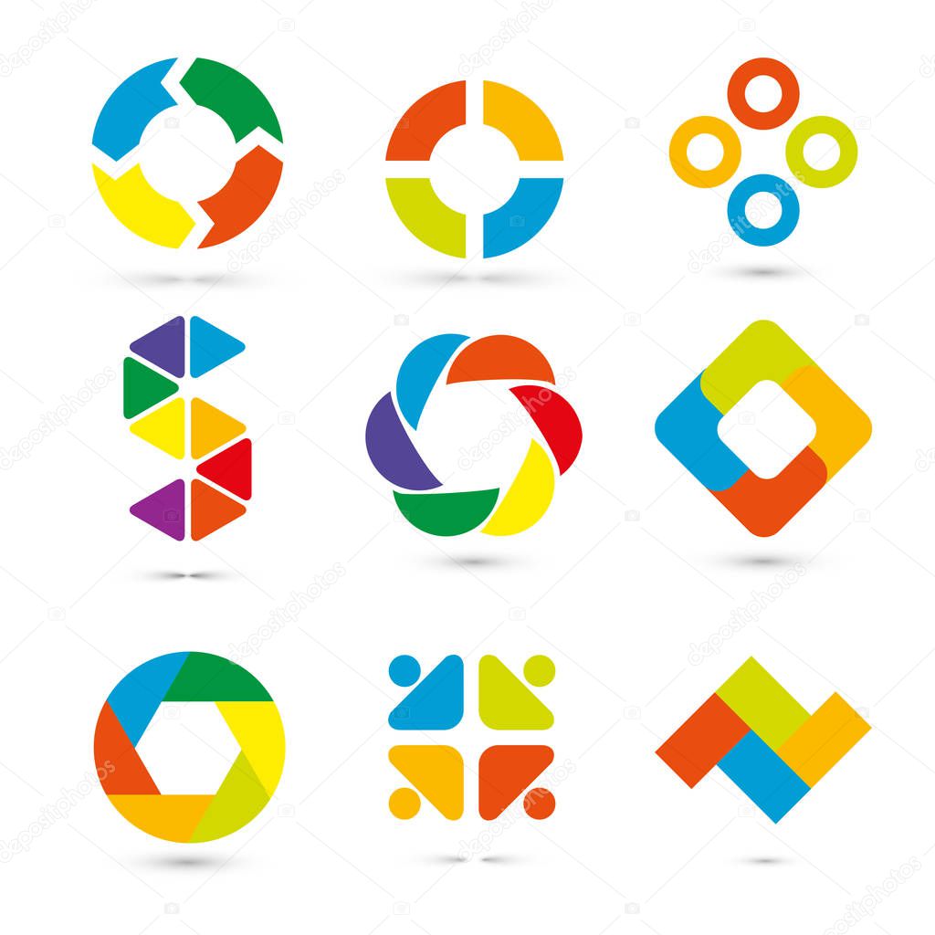 Infographic set vector illustration. Eps 10 vector file. Business concept with 9 options on white background.Template for brochure, business, web design, for diagram, logotype, presentation and chart.