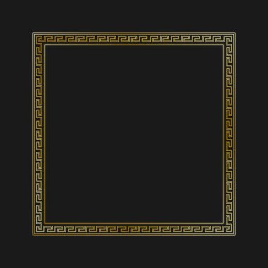 Yunan Biberi süs dekoratif çerçeve desen izole. Yunan süsleme. Vektör antika çerçeve paketi. Siyah ve altın renkleri dekorasyon öğesi desenleri. Etnik toplulukları. Vektör çizimler.