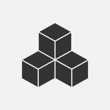 Küp izometrik logo kavramı, 3B vektör çizim. Düz tasarım stili. Küp inşaat. İşareti desen. Grafik tasarım. Moda arka plan soyut doku. Şablon baskı, tekstil, ambalaj için.