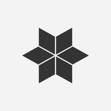 Yıldız izometrik logo kavramı, 3B vektör çizim. Düz tasarım stili. Rhombus inşaat. İşareti desen. Grafik tasarım. Moda arka plan soyut doku. Şablon baskı, tekstil, ambalaj için.