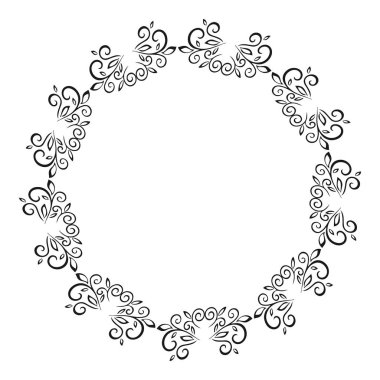 Gövde tasarımı. Bitki motif. Çiçek tasarım öğeleri. Vektör çizim. Zarif anahat tasarımı. Beyaz arka plan üzerinde izole gri sembolü. Soyut bırakın. İyi tasarım, logo veya dekorasyon için