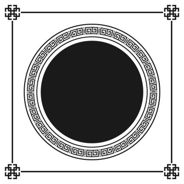 Yunan Biberi süs dekoratif çerçeve desen izole. Yunan süsleme. Vektör antika çerçeve paketi. Dekorasyon eleman desen siyah ve beyaz renklerde. Etnik toplulukları. Vektör çizimler.