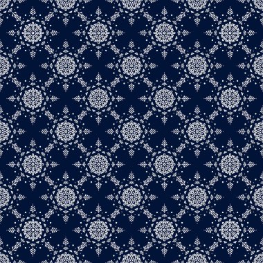 Kar tanesi seamless modeli. Kış arka plan. Beyaz siluet. Vektör çizim Noel tasarımı için. Yeni yıl işareti. Kutlama sembolü.