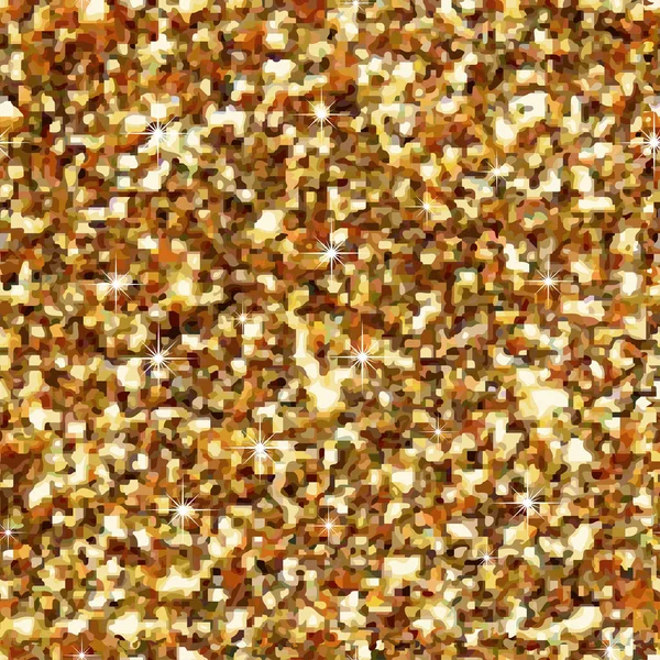 Pırıltılı altın doku tasarımınız için. Sorunsuz vektör desen bir çakıl taşı gibi altın toz şeklinde. Altın metalik küçük rakamlar. Geometrik seamless modeli. Vektör çizim.