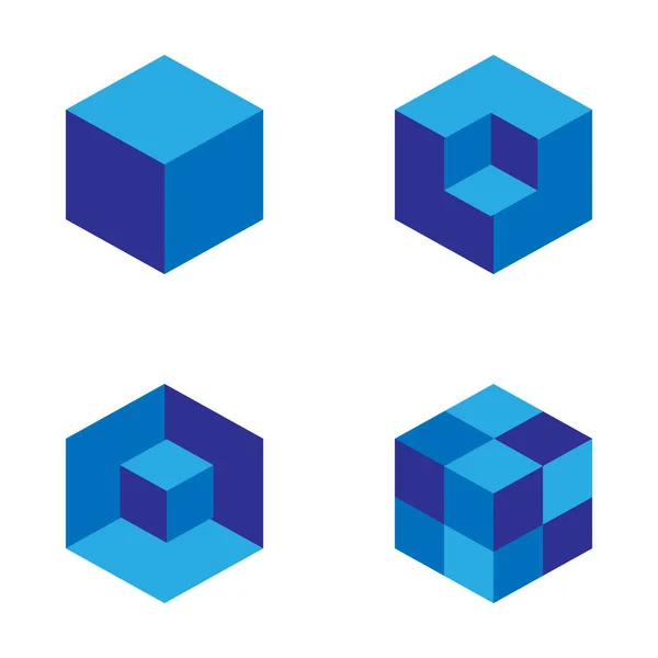 キューブの幾何学的なパターンのセットです。・ ファッション ・ グラフィック デザイン。ベクトルの図。背景のデザイン。光のイリュー ジョン 3 d モダンなスタイリッシュな抽象的なテクスチャ。印刷、繊維、包装および装飾用のテンプレート — ストックベクタ