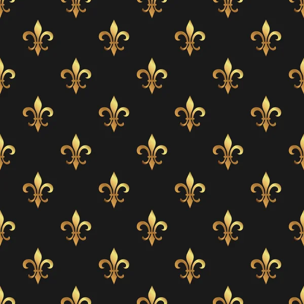 Altın alev almış zambağı seamless modeli. Altın şablonu. Çiçek klasik doku. Fleur de lis royal lily retro arka plan. Vintage için kart, duvar kağıdı, ambalaj, tekstil tasarım.