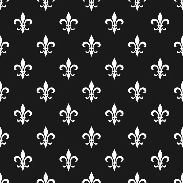 Altın alev almış zambağı seamless modeli. Vektör çizim. Siyah beyaz şablonu. Çiçek doku. Zarif dekorasyon, royal lily retro arka plan. Vintage için kart, duvar kağıdı, ambalaj, tekstil tasarım.