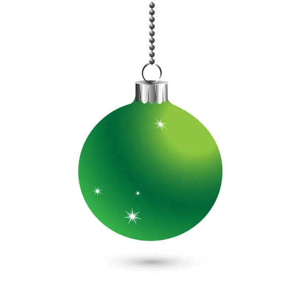 Fondo de decoración de bolas de Navidad con estrellas. Feliz Año Nuevo bauble tradicional. Feliz tarjeta de felicitación de Navidad. Brillante diseño decorativo brillante de vacaciones. Ilustración vectorial — Vector de stock