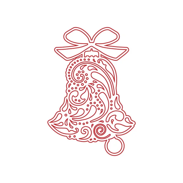 Bell geometrik desenli. Vektör tasarımı. Lazer kesme şablonu. Tasarım Ahşap oyma, kağıt, tebrik kartları, Davetiyeler, kesme ve Noel süslemeleri için. Kesme siluet.
