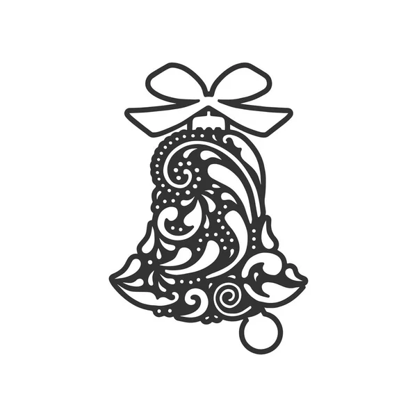 Bell geometrik desenli. Vektör tasarımı. Lazer kesme şablonu. Tasarım Ahşap oyma, kağıt, tebrik kartları, Davetiyeler, kesme ve Noel süslemeleri için. Kesme siluet.