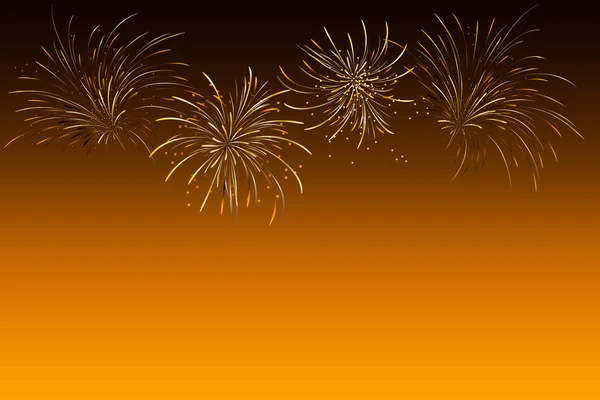 Fuegos artificiales - fondo abstracto de vacaciones. Símbolo de celebración. Ilustración vectorial. Fuegos artificiales navideños sobre fondo oscuro. Bueno para la tarjeta de año nuevo y la decoración . — Vector de stock