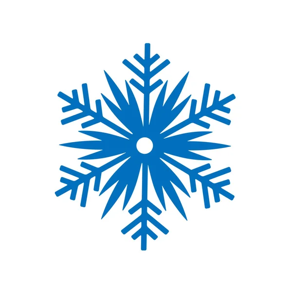 Invierno de copo de nieve aislado sobre fondo blanco. Silueta icono azul. Ilustración vectorial para el diseño navideño. Señal de Año Nuevo. Símbolo de celebración . — Vector de stock