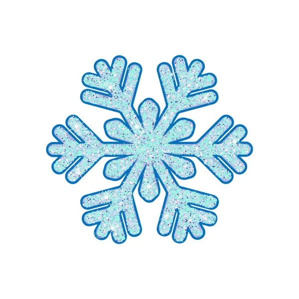 Copo de nieve brillante invierno aislado sobre fondo negro. Silueta icono de plata. Ilustración vectorial para el diseño navideño. Señal de Año Nuevo. Símbolo de celebración . — Vector de stock