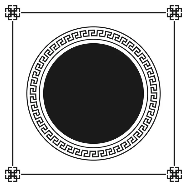 Yunan Biberi süs dekoratif çerçeve desen izole. Yunan süsleme. Vektör antika çerçeve paketi. Dekorasyon eleman desen siyah ve beyaz renklerde. Etnik toplulukları. Vektör çizimler.