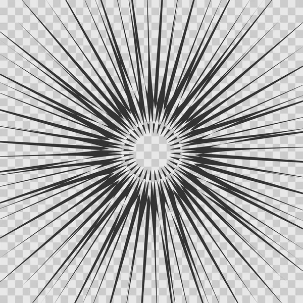 Soyut çizgi roman flaş patlama Radyal arka plan hatları. Süper kahraman tasarımı için vektör çizim. Parlak siyah beyaz ışık şerit patladı. Flaş ray patlama kızdırma. Manga Çizgi film kahramanı mücadele yazdırma damgası