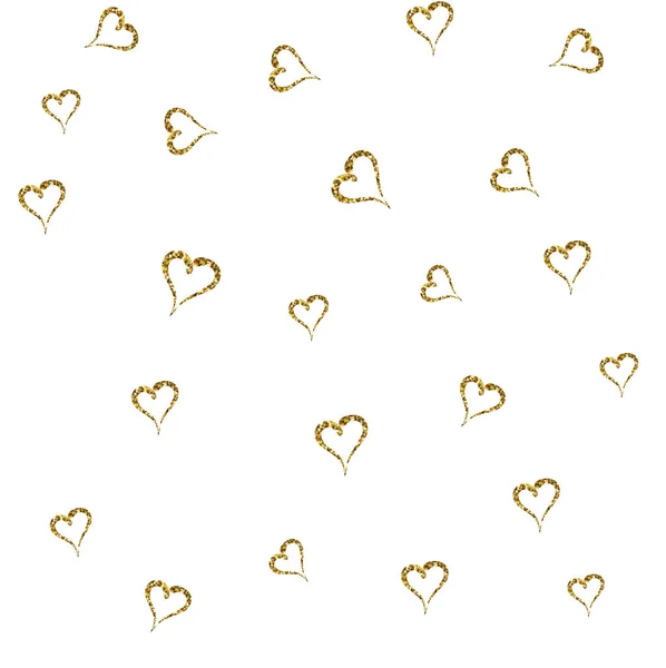 Абстрактные сердца ко Дню Святого Валентина. Золотые сердца. Бесшовный фон для вашего дизайна. Векторная иллюстрация. Концепция любви. Милые обои. Хорошая идея для вашей свадьбы , — стоковый вектор