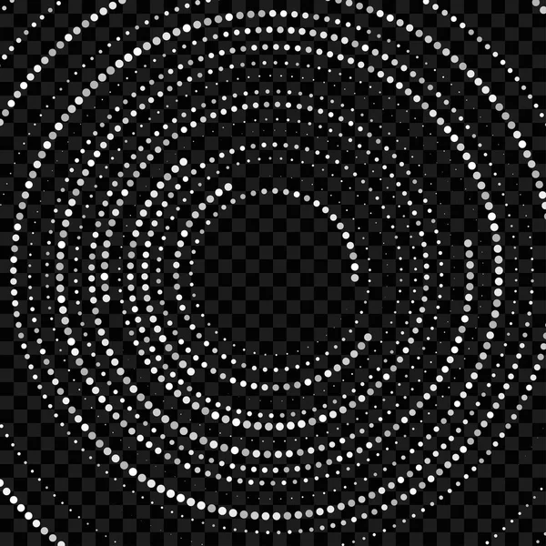 Abstract circular halftone dots form. Logo design. Vector illustration background. Swirl geometric design. — Stock Vector