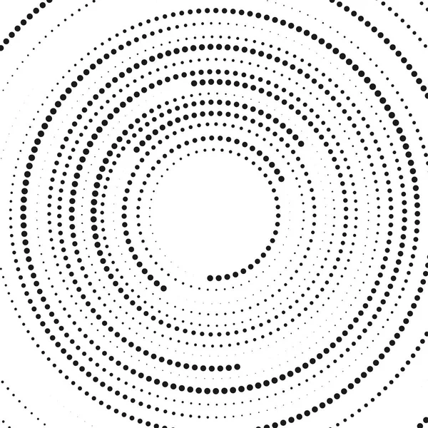 Αφηρημένη κυκλική ημίτονο κουκίδες μορφή. Σχεδιασμός λογότυπου. Με εικονογράφηση διάνυσμα φόντο. Στροβιλισμού γεωμετρικό σχέδιο. Στοιχείο από μαύρες κουκίδες. — Διανυσματικό Αρχείο