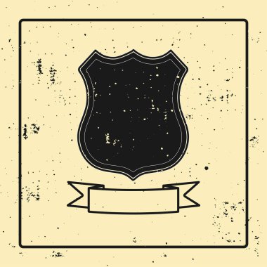 Simge trendy dairede kalkan. Eski stil arka plan üzerinde izole. Herald logo ve web sitesi tasarımı, logo, app, UI kalkan simgesi. Vektör çizim, Eps10.