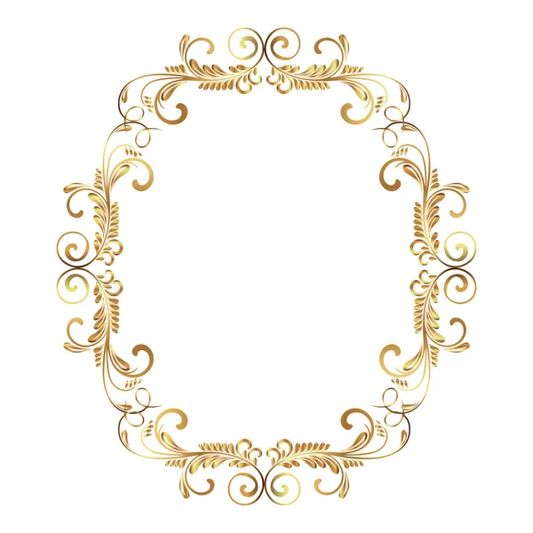 Vintage frame. Circulaire barokke patroon. Ronde bloemen sieraad. Wenskaart. Uitnodiging bruiloft. Retro-stijl. Vector logo sjabloon, labels en badges — Stockvector