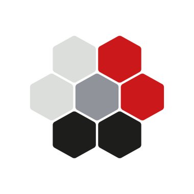Hexogen izometrik logo kavramı, petek vektör çizim. Düz tasarım inşaat tarzı. İşareti desen. Grafik tasarım. Moda arka plan soyut doku. Şablon baskı, tekstil, ambalaj için