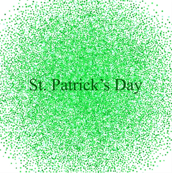 Glanzend groet kaart ontwerp met Happy St. Patrick's Day belettering achtergrond met glitters en confetti — Stockvector