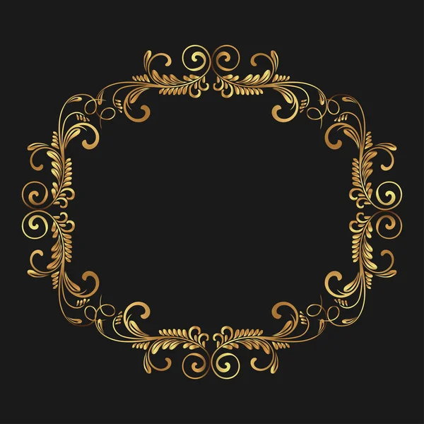 Vintage çerçeve. Dairesel Barok desen. Yuvarlak çiçek süsleme. Tebrik kartı. Düğün davetiyesi. Retro tarzı. Vektör logo şablonu, etiketleri ve rozetleri