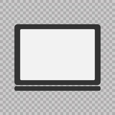 Dizüstü bilgisayar kutsal kişilerin resmi, vektör çizim. Modern basit düz aygıt işareti. Internet bilgisayar kavramı. Trendy vektör mockup Web sitesi tasarım web düğmesini, mobil uygulama Logo illüstrasyon simgesi görüntülemek