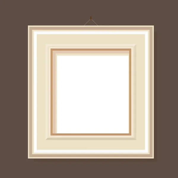 Wooden frame for painting or picture on white background. Classic style composition. Blank picture frame template. Modern design element for you product mock-up or presentation. — Stock Vector