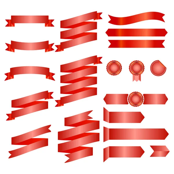 Cintas rojas aisladas sobre fondo de ballena, ilustración vectorial, diseño gráfico útil para su diseño o banners para su texto. Símbolos del logotipo . — Vector de stock