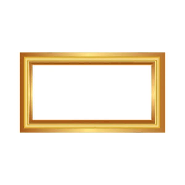 Altın Çerçeve beyaz arka plan üzerinde izole. Klasik tarzı kompozisyon. Boş resim çerçevesi şablonu. Modern tasarım öğesi ürün mock-up veya sunum için.