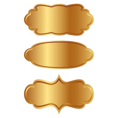 Altın Çerçeve beyaz arka plan üzerinde izole. Klasik tarzı kompozisyon. Boş resim çerçevesi şablonu. Modern tasarım öğesi ürün mock-up veya sunum için.