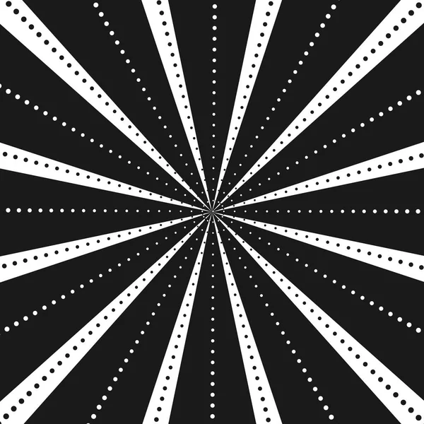 Illusion rays Black and white background. Vector Illustration. Retro sunburst background. Grunge design element. Good for pictures, wallpapers — Stock Vector