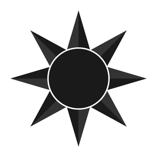 Icono negro del vector solar. Elemento para el diseño. Ilustración vectorial . — Vector de stock