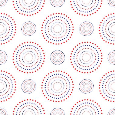 Vektör seamless modeli. Soyut şenlikli tasarım arka plan kavramı geleneksel Amerikan renkler - kırmızı, beyaz, mavi. Modern şık soyut doku. Şablon baskı, Tekstil ve dekorasyon için.