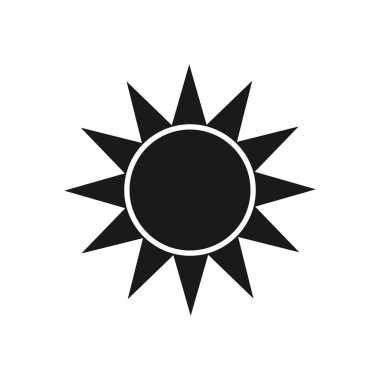 Güneş siyah vektör simgesi. Tasarım için öğe. Vektör çizim.
