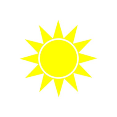 Güneş siyah vektör simgesi. Tasarım için öğe. Vektör çizim.