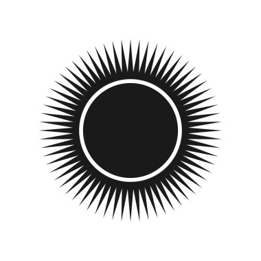 Güneş siyah vektör simgesi. Tasarım için öğe. Vektör çizim.