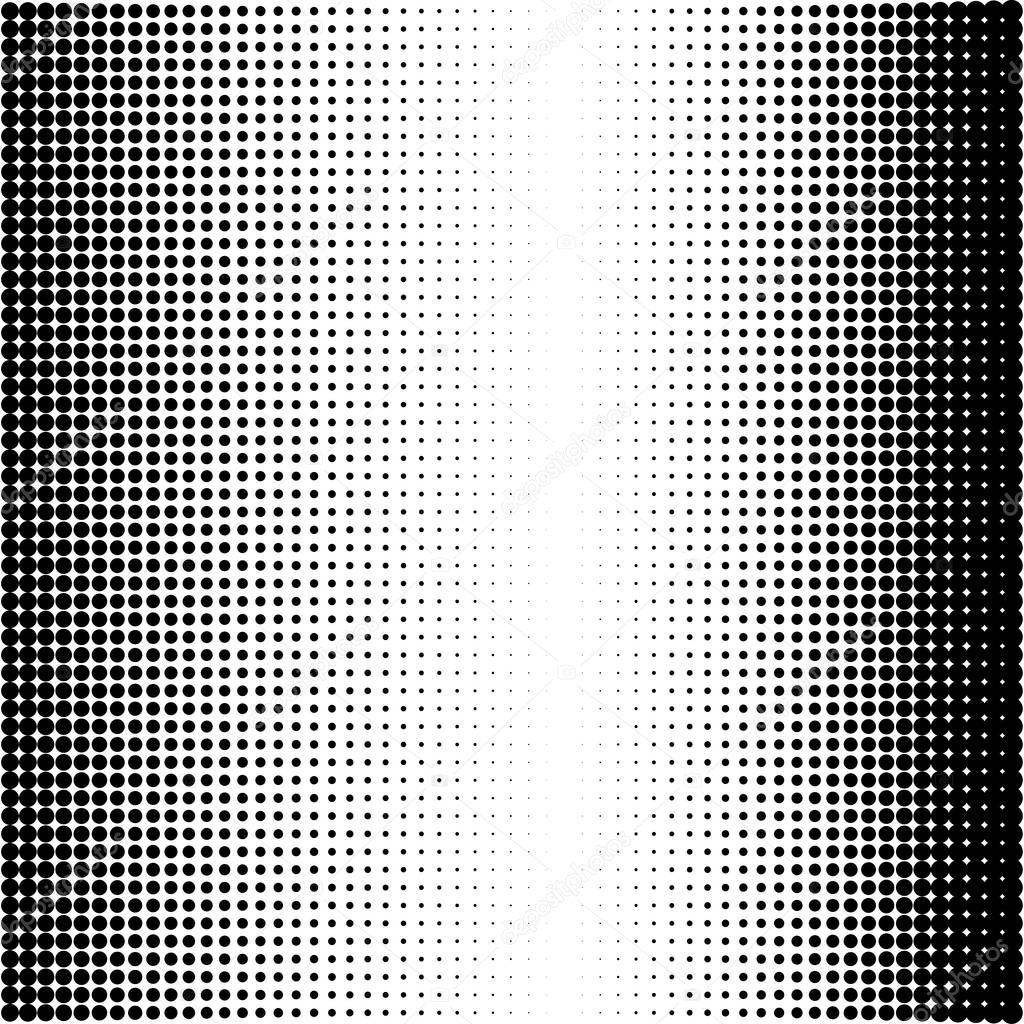 Abstract dotted background. Halftone effect. Vector texture. Modern background. Monochrome geometrical pattern. Strips of points.Black dots on white background.