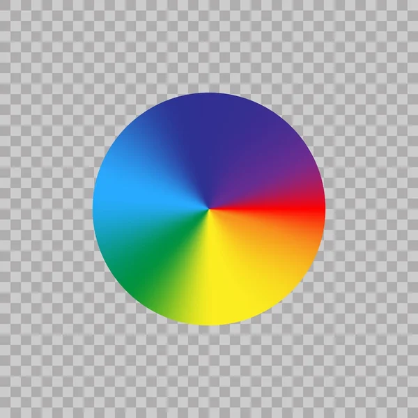 透明背景上的光谱色轮。渐变彩虹圆形调色板。矢量插图 — 图库矢量图片