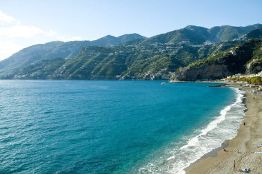 Maiori Beach kasaba, Amalfi coast, Campagnia bölgesi, İtalya