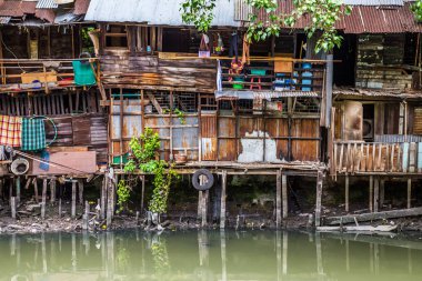 Gecekondu kulübeleri Merkezi Bangkok