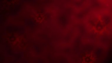 3D illüstrasyon, kanda gezinen virüs koronavirüsünün ayrıntıları, döner hareketler, kırmızı renk, tahta.