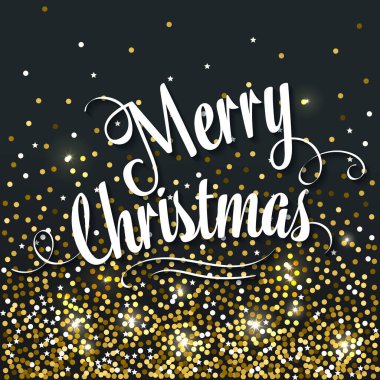 Mutlu Noeller mektubuyla pankart. Altın parıltısı tasarımı. Vektör illüstrasyonu.